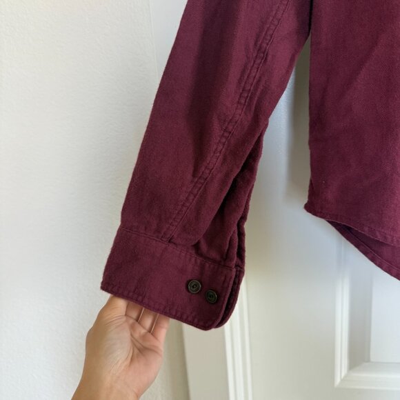 Outerknown Dillon Two Pocket Flannel Shirt Long Sleeve Red Maroon Large - Picture 5 of 15
